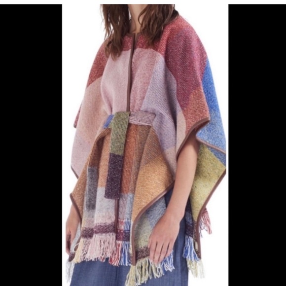 Morgan Carper by ANTHROPOLOGIE tweed Poncho - Picture 2 of 7